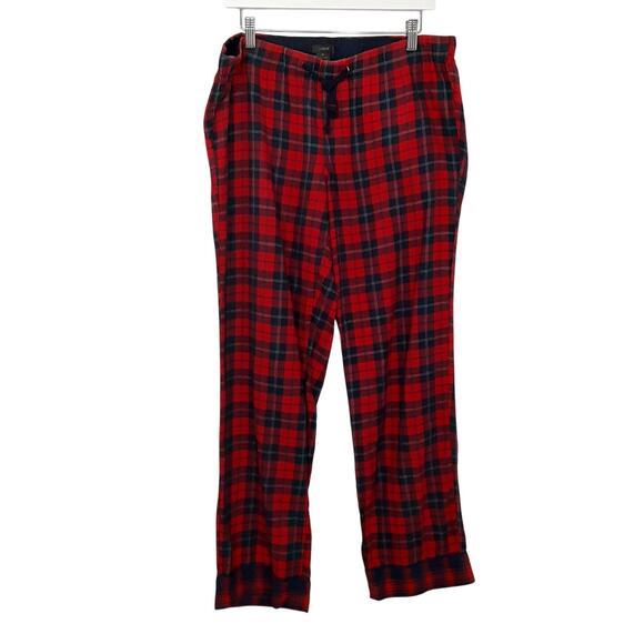 J Crew Flannel Pajamas Cotton Red Tartan Plaid Long Sleeve PJs Adult M Christmas - Picture 5 of 16